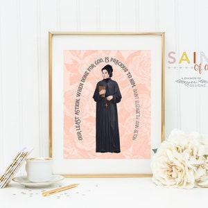St Elizabeth Ann Seton poster print. St Elizabeth Wall Art Poster. First Communion. Elizabeth Ann Seton Quote Poster Catholic Prayer Poster.
