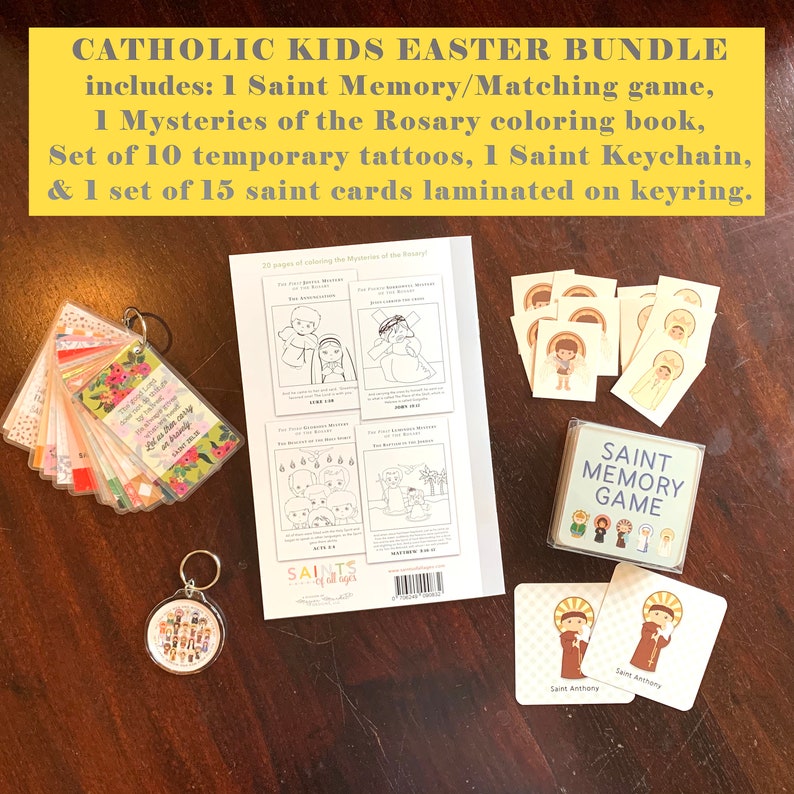 Download Catholic Kids Easter Bundle. Saint Memory Game Card Set ...