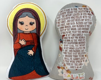 St. Elizabeth, mother of John the Baptist Stuffed Saint Doll. Saint Gift. Baptism. Catholic Baby Gift. St. Elizabeth Children's Doll.