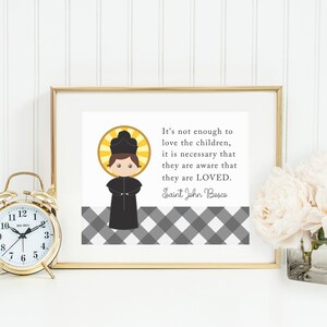 Saint John Bosco prayer print. Saint John Bosco Wall Art Poster. Nursery Prayer Print. Catholic Poster. Baptism Gift. St John Bosco gift.