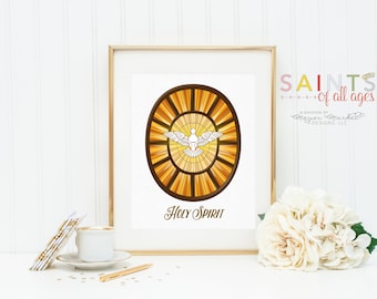 Holy Spirit poster print. Children's Holy Spirit Art Poster. Nursery Art. Kids Room Print. Prayer Print Poster. Catholic Poster. Baptism