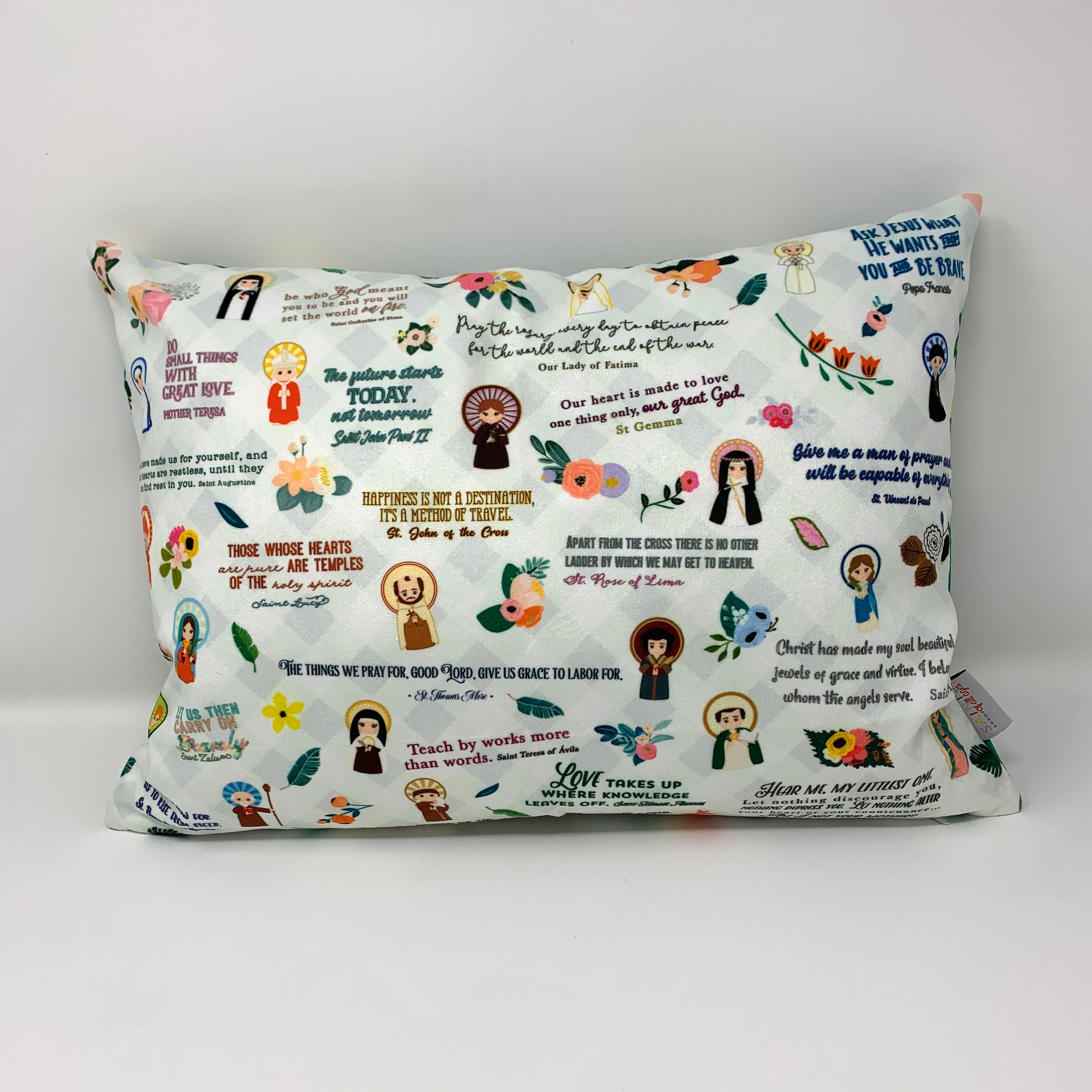 Catholic Saints pillow. Baptism Gift. Mother Teresa, Hail Mary, St