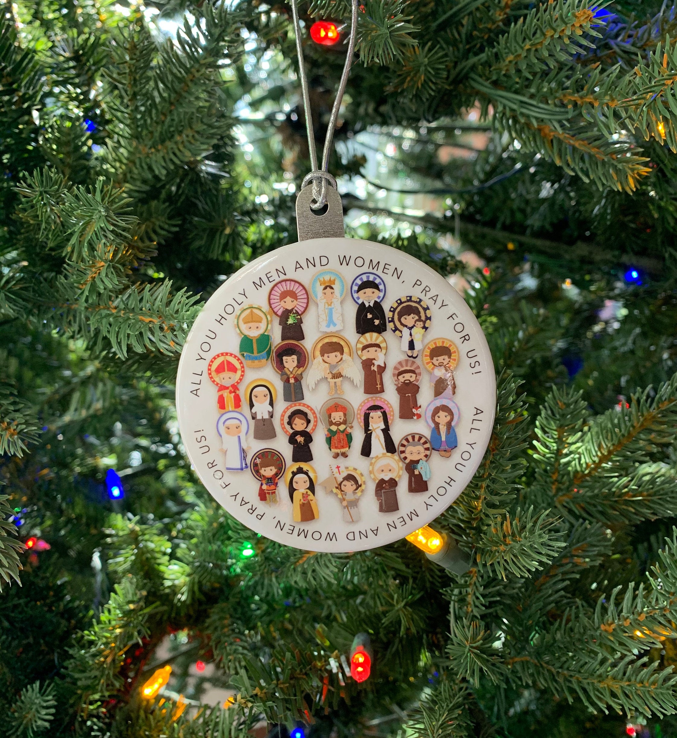 Catholic Saints Christmas Ornament. Baptism Gift. Mary, St. Michael