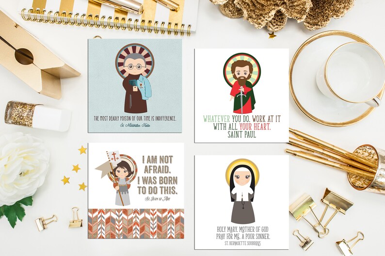 Set of 12 3 Saint Stickers. Kids Saint Stickers. First - Etsy