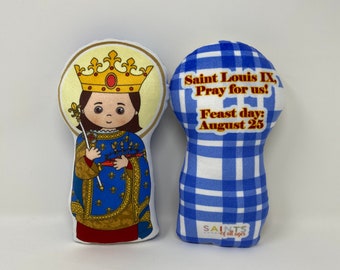 St. Louis IX of France Stuffed Saint Doll. Saint Gift. Easter Gift. Baptism. Catholic Baby Gift. Saint Louis IX Gift. St. Louis IX Doll.