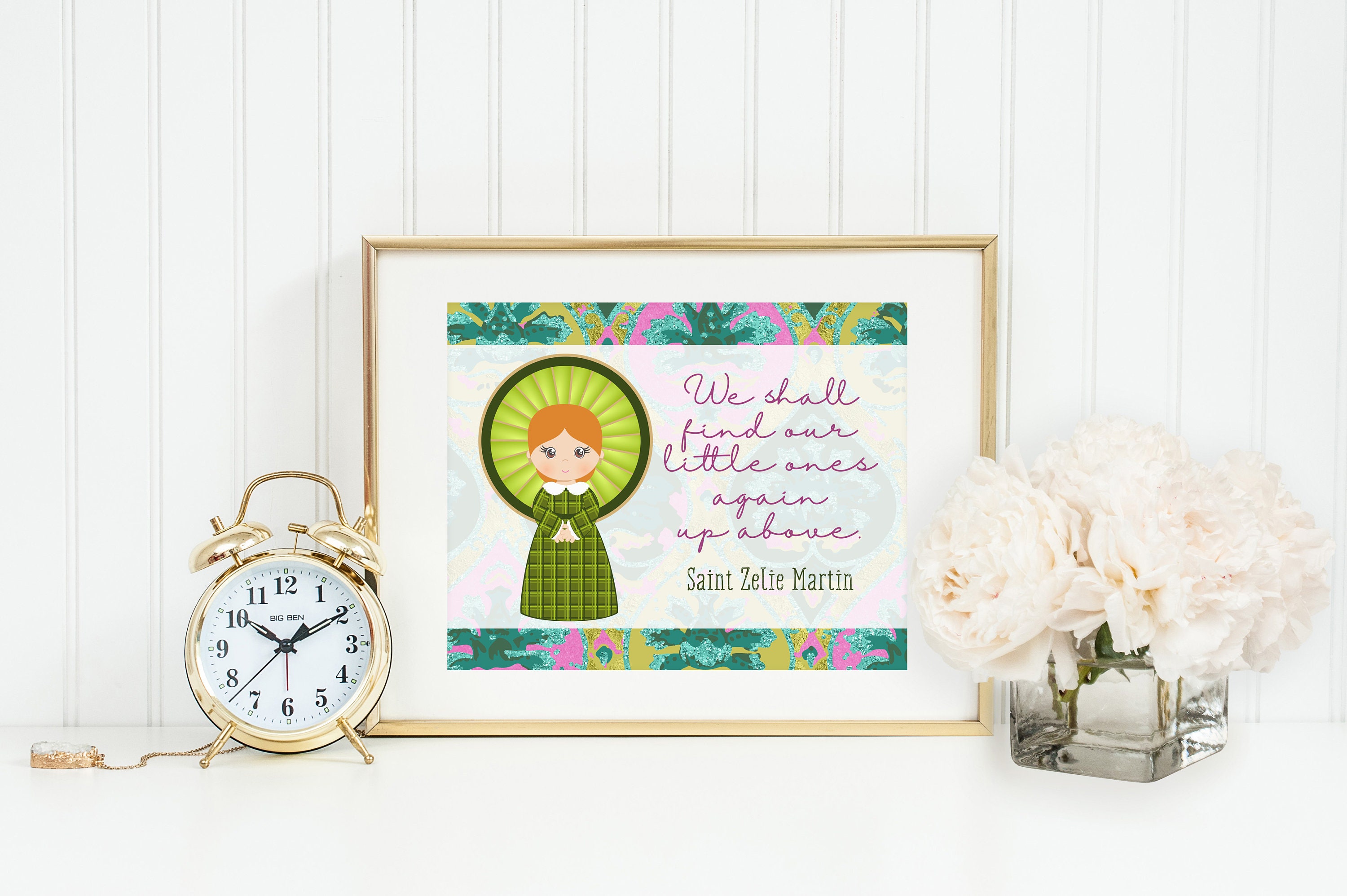 Saint Zelie poster print. St. Zelie Wall Art Poster Gift. Miscarriage