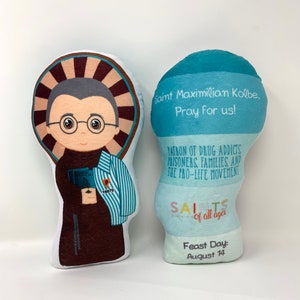 St. Maximilian Kolbe Stuffed Saint Doll. Saint Gift. Easter Gift. Baptism. Catholic Baby Gift. Maximilian Kolbe Gift. St. Maximilian Doll.