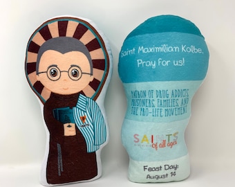 St. Maximilian Kolbe Stuffed Saint Doll. Saint Gift. Easter Gift. Baptism. Catholic Baby Gift. Maximilian Kolbe Gift. St. Maximilian Doll.