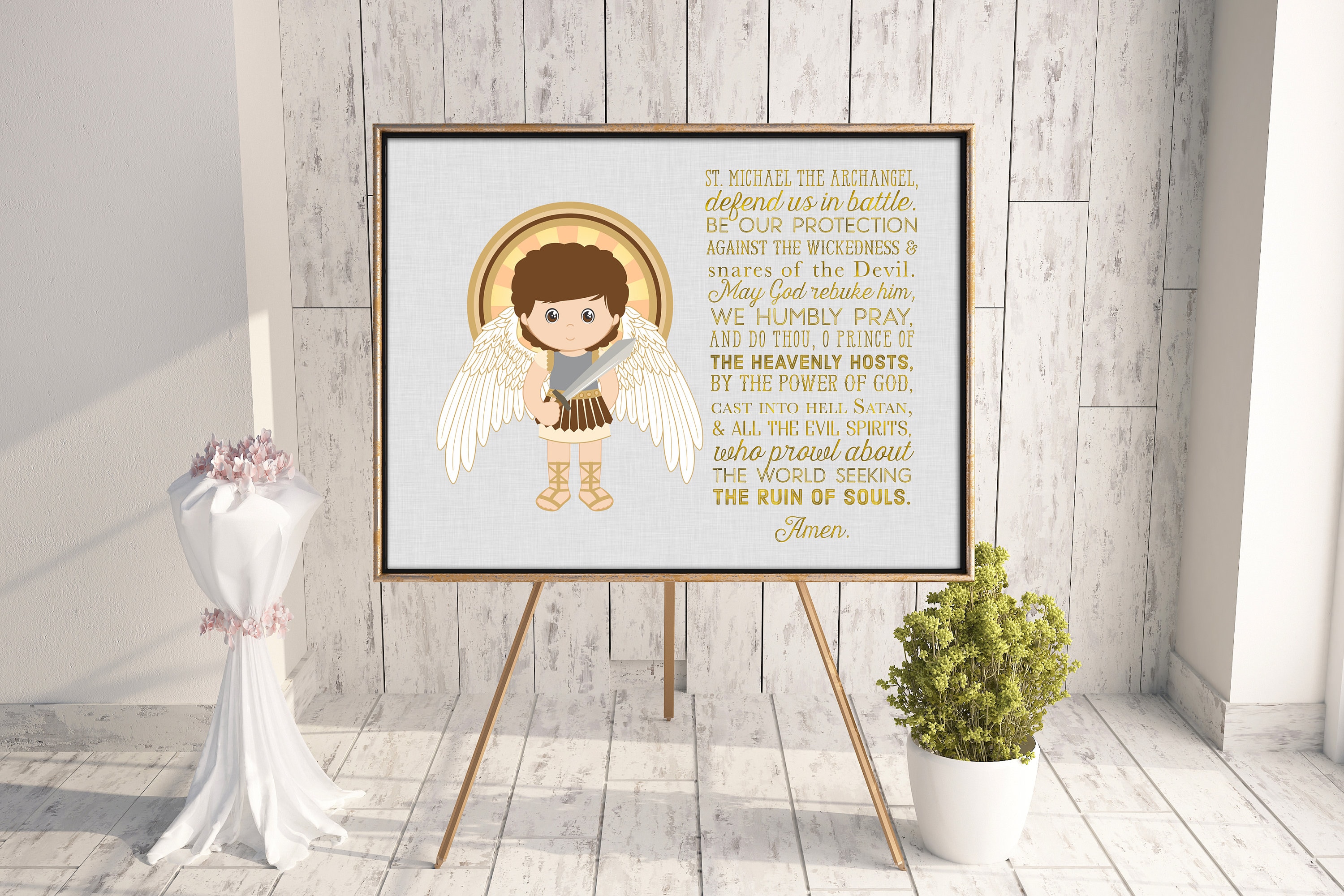 St. Michael the Archangel Poster Print. Saint Michael Wall Art - Etsy