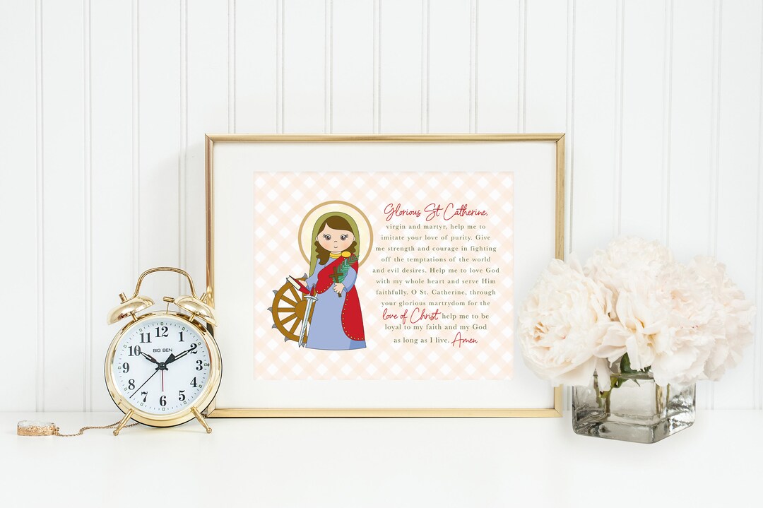 Saint Catherine of Alexandria Prayer poster print. First - Etsy 日本