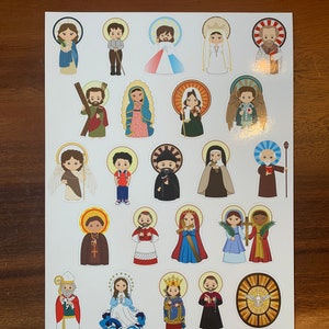 Catholic Saints 4 Inch Individual Die Cut Vinyl Stickers Peel