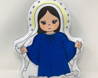 Our Lady of Medjugorje Stuffed Saint Doll. Saint Gift. Baptism. Catholic Baby Gift. Our Lady of Medjugorje Gift. Medjugorje