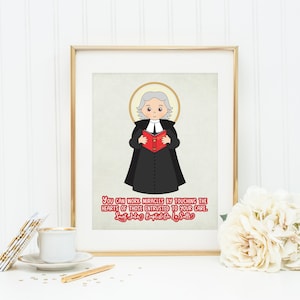 Impresión de póster de San Juan Bautista de La Salle. Arte mural de San Juan Bautista de La Salle. Primera comunión. Póster de oración para habitación de niños. Regalo de bautismo
