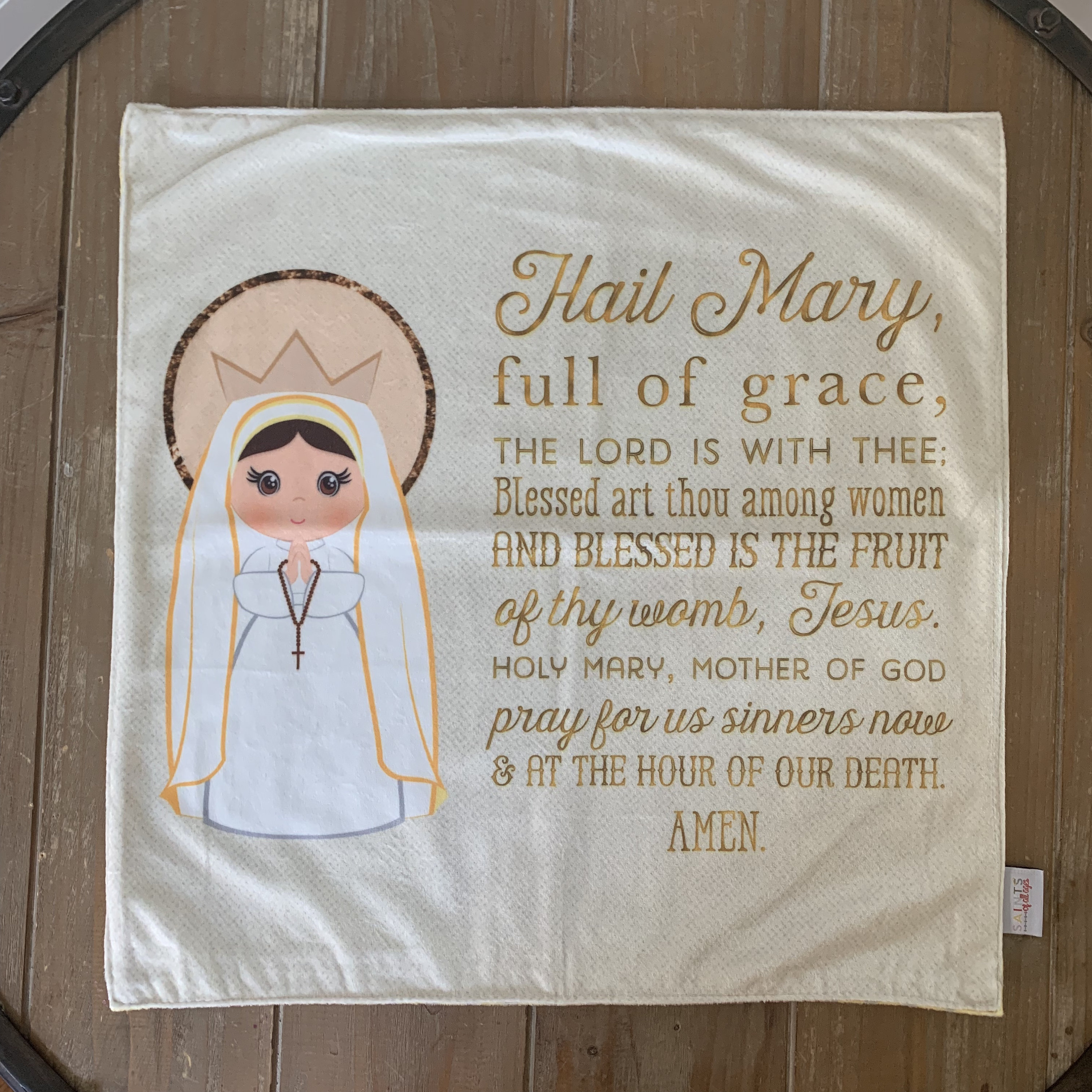 18 Hail Mary Ultra Soft Lovey Mini Blanket. Baby Prayer Blanket. Lovie