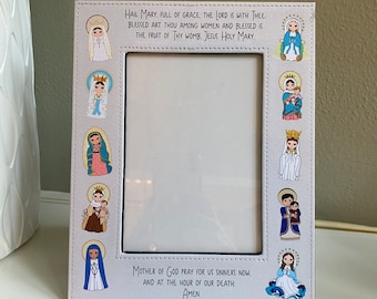 Hail Mary prayer frame. 5x7 Hail Mary frame. First communion gift. Catholic gift. Hail Mary prayer frame.