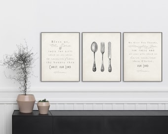 Kitchen Wall Art Prayer for Kitchen and Family Kitchen Poem Downloadable Kitchen Sign Bless Our Home Print Kitchen Blessing Download