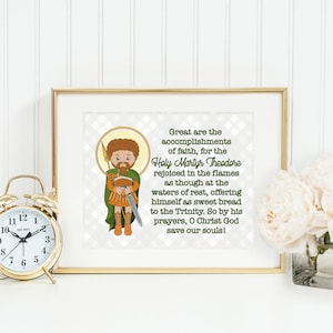Saint Theodore poster print. Theodore Wall Art Poster. First Communion. St. Theodore Print. Catholic Prayer Poster. Theodore gift.