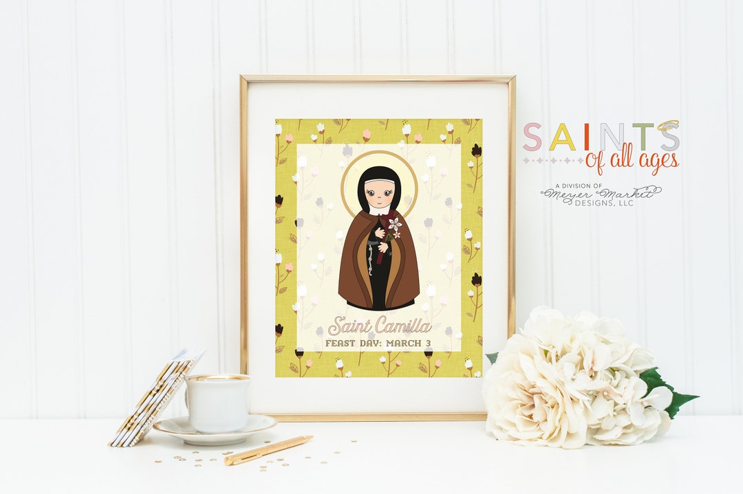 Saint Camilla Prayer Print. Saint Camilla Wall Art Poster. Etsy