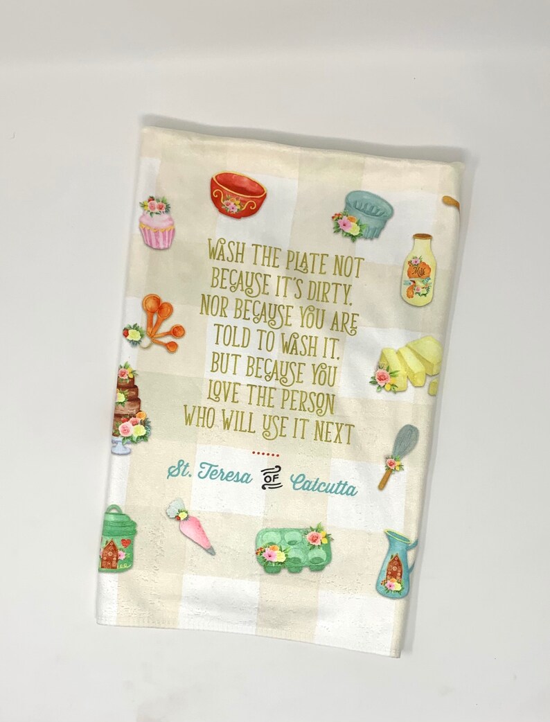 Set of 1 2 or 3 Catholic Saint Kitchen Towels. Pots and Pans Etsy