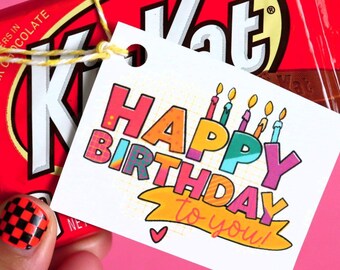 Happy Birthday Gift Tags | Printable Favor Tags (Digital Download)