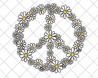 Daisy Peace Sign SVG Cut File