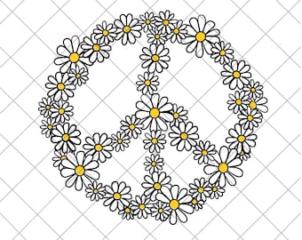 Daisy Peace Sign SVG Cut File