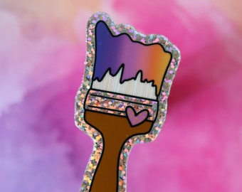 Sticker pinceau pailleté