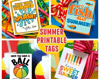Summer Printable Tags Bundle | End of School Year Gift  | Teacher & Student Treat | Download PDF