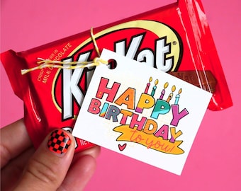 Happy Birthday Gift Tags | Printable Favor Tags (Digital Download)