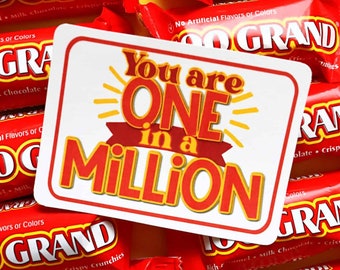 One in a million thank you gift tag