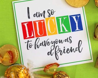 Étiquette-cadeau J'ai de la chance à imprimer (Saint-Patrick)