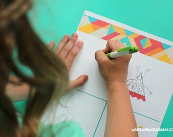 What do you see?  Kid&#39;s doodle drawing printable