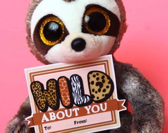 Wild about you Valentines Printable