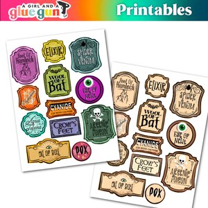 Potion bottle label printables