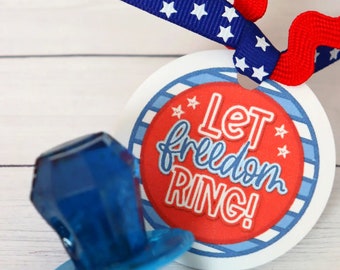 Que la liberté sonne imprimable | Étiquette-cadeau du 4 juillet | Cadeau patriotique |
