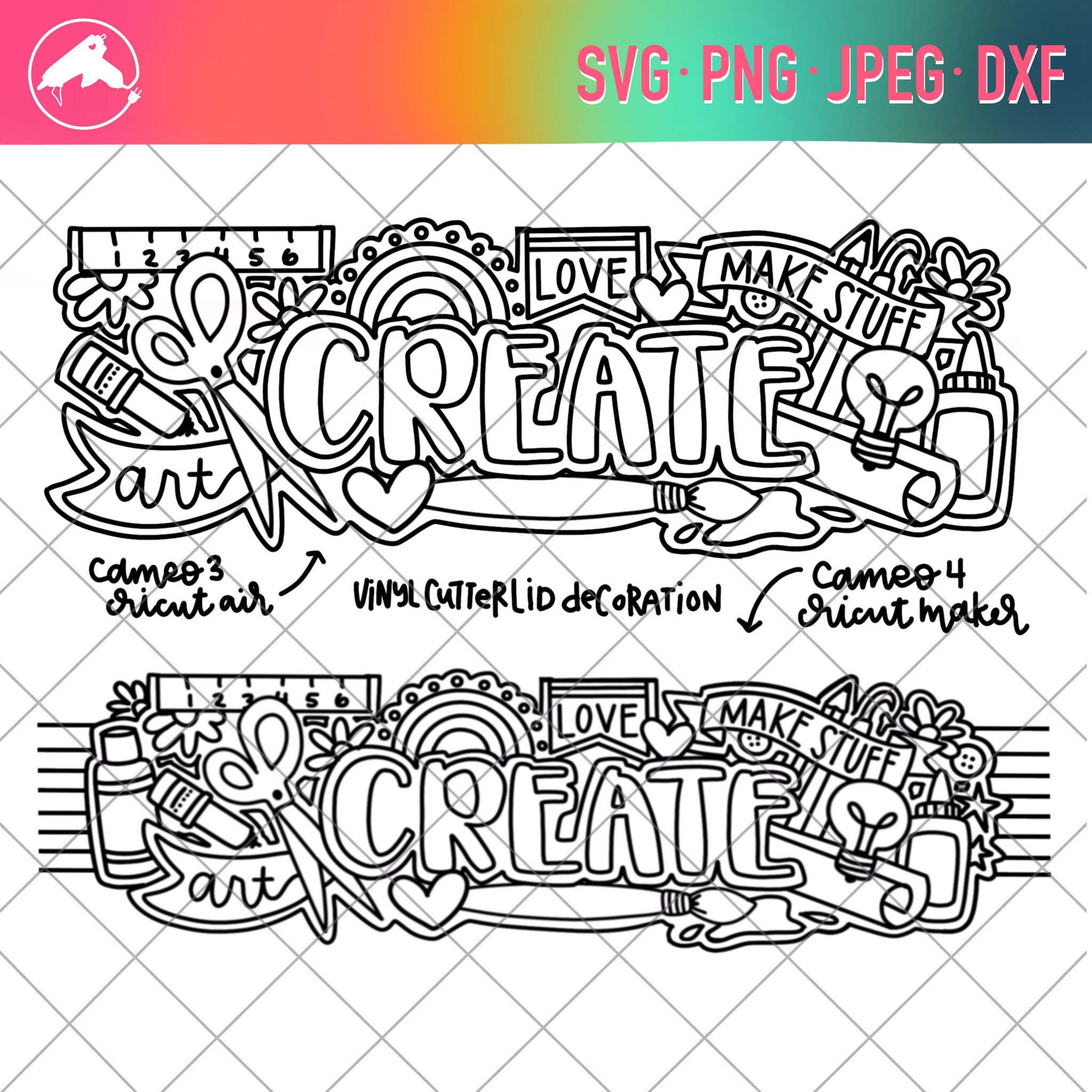 Download Create Vinyl Cutter Lid Decoration Cut File Etsy