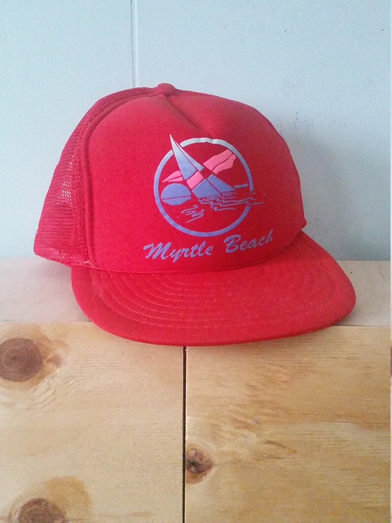 Vintage Caps Trucker Hats Rare Unique Gifts Souvenir USA Vacation 80s 1980s Myrtle Beach