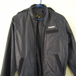 Vintage 80s Members Only Style Jacket 1980s Pratt Whitney Dark Navy Blue SMALL