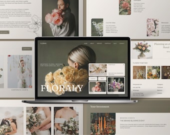 Sjabloon portfolio website bloemist en fotograaf, aanpasbare trouwwebsite