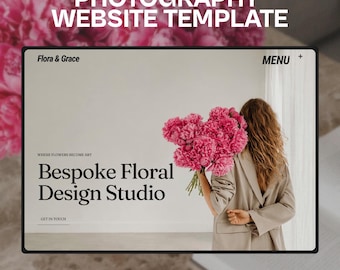 Elegante websitesjabloon voor fotografie en bloemist | Website voor kleine bedrijven | Aangepast webontwerp