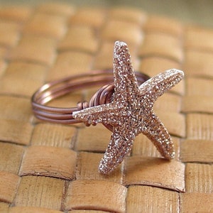 Starfish Button Ring Just For Fun Made to Order Any Size image 1