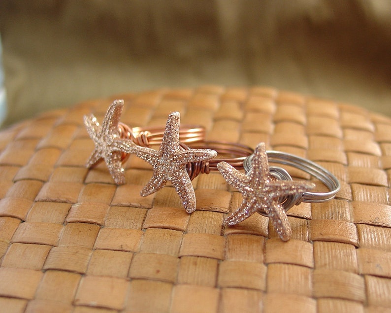 Starfish Button Ring Just For Fun Made to Order Any Size image 4