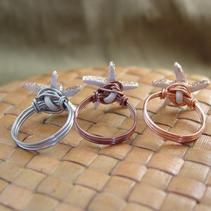 Starfish Button Ring Just For Fun Made to Order Any Size image 5