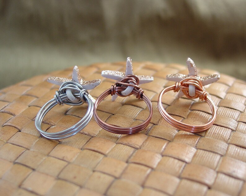 Starfish Button Ring Just For Fun Made to Order Any Size image 5