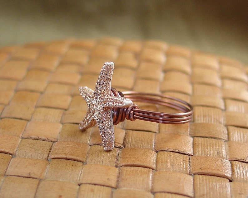 Starfish Button Ring Just For Fun Made to Order Any Size image 2