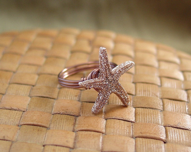 Starfish Button Ring Just For Fun Made to Order Any Size image 1
