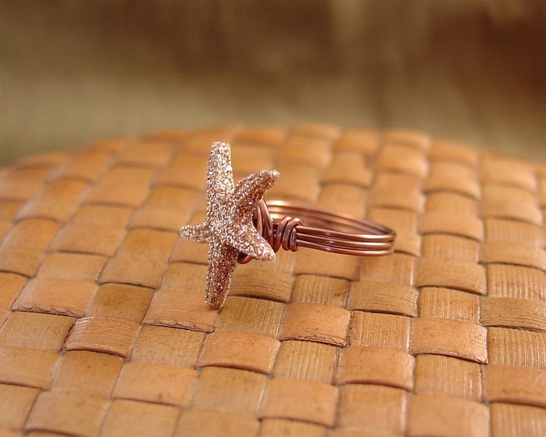 Starfish Button Ring Just For Fun Made to Order Any Size image 3