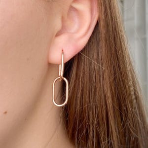 14K gold plated chunky earrings | Sterling silver Link Chain Hoops | Valentines day gift | Cable Link Earrings | Paperclip Earrings