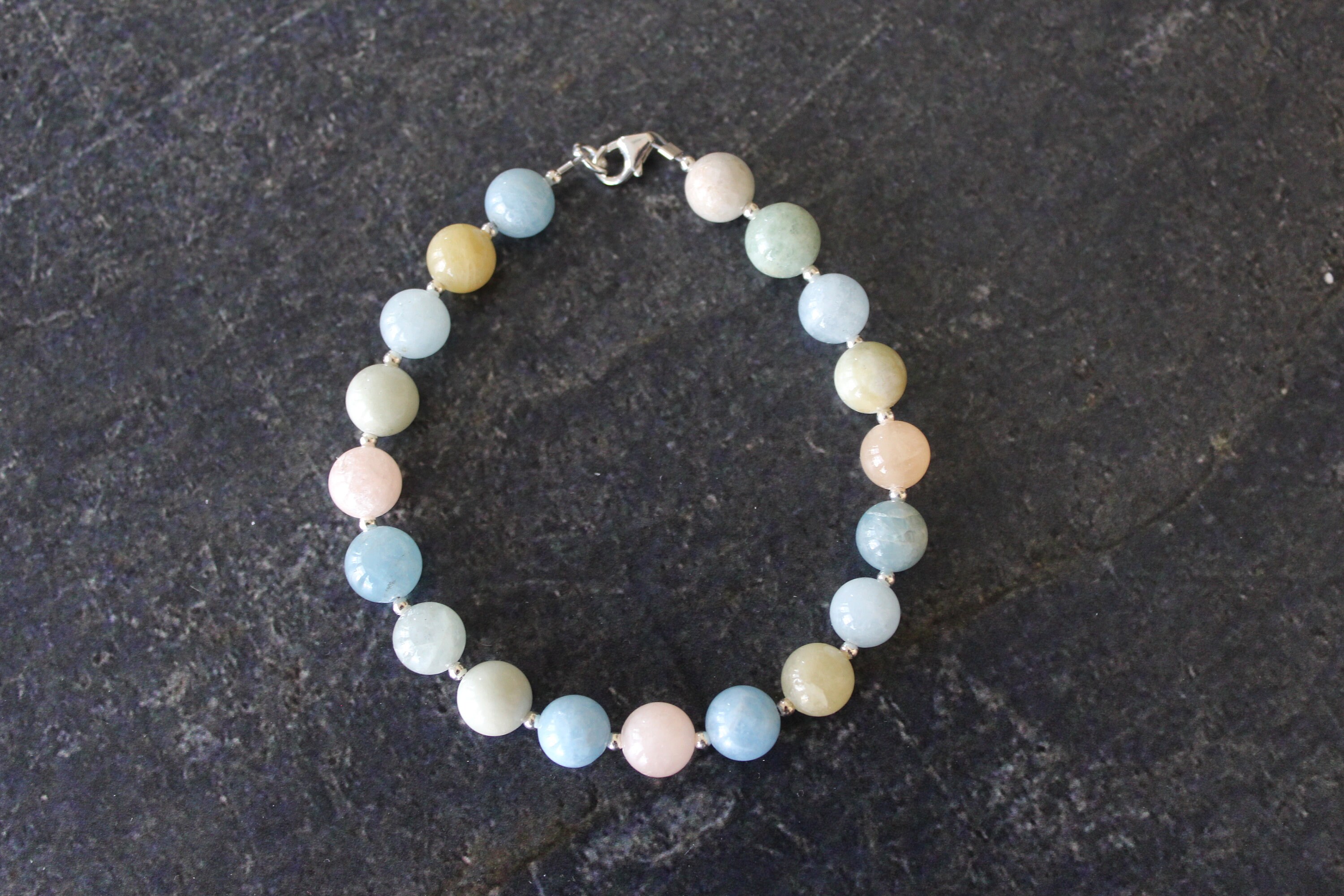 Morganite Bracelet 8mm Morganite Beaded Bracelet Morganite