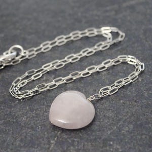 Rose Quartz Heart Necklace, Rose Quartz Pendant, Rose Quartz Jewelry, Rose Quartz Heart Pendant, Heart Jewelry, Pink Heart Pendant Necklace